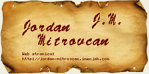 Jordan Mitrovčan vizit kartica